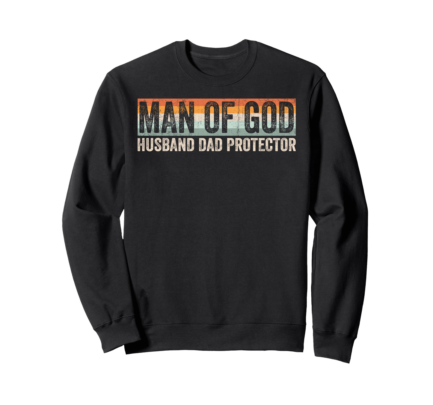 God Husband Dad Protector Sweatshirt - Minimalist Print Men Women - T-Shirt, Sweatshirt, Hoodie