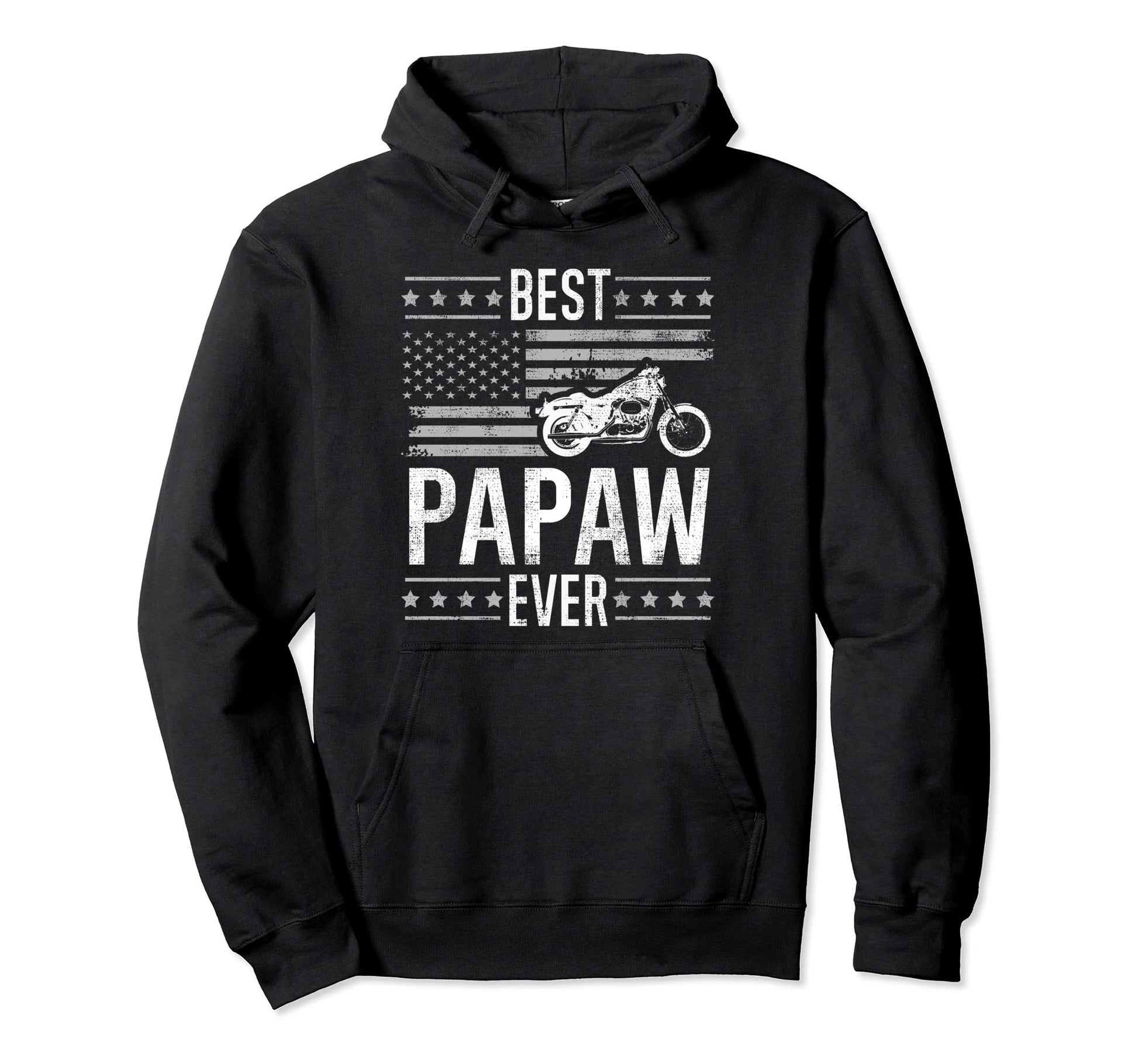 Best Papaw Ever Motorcycle American Flag Hoodie - Unique Graphic Men Women - T-Shirt, Sweatshirt, Hoodie