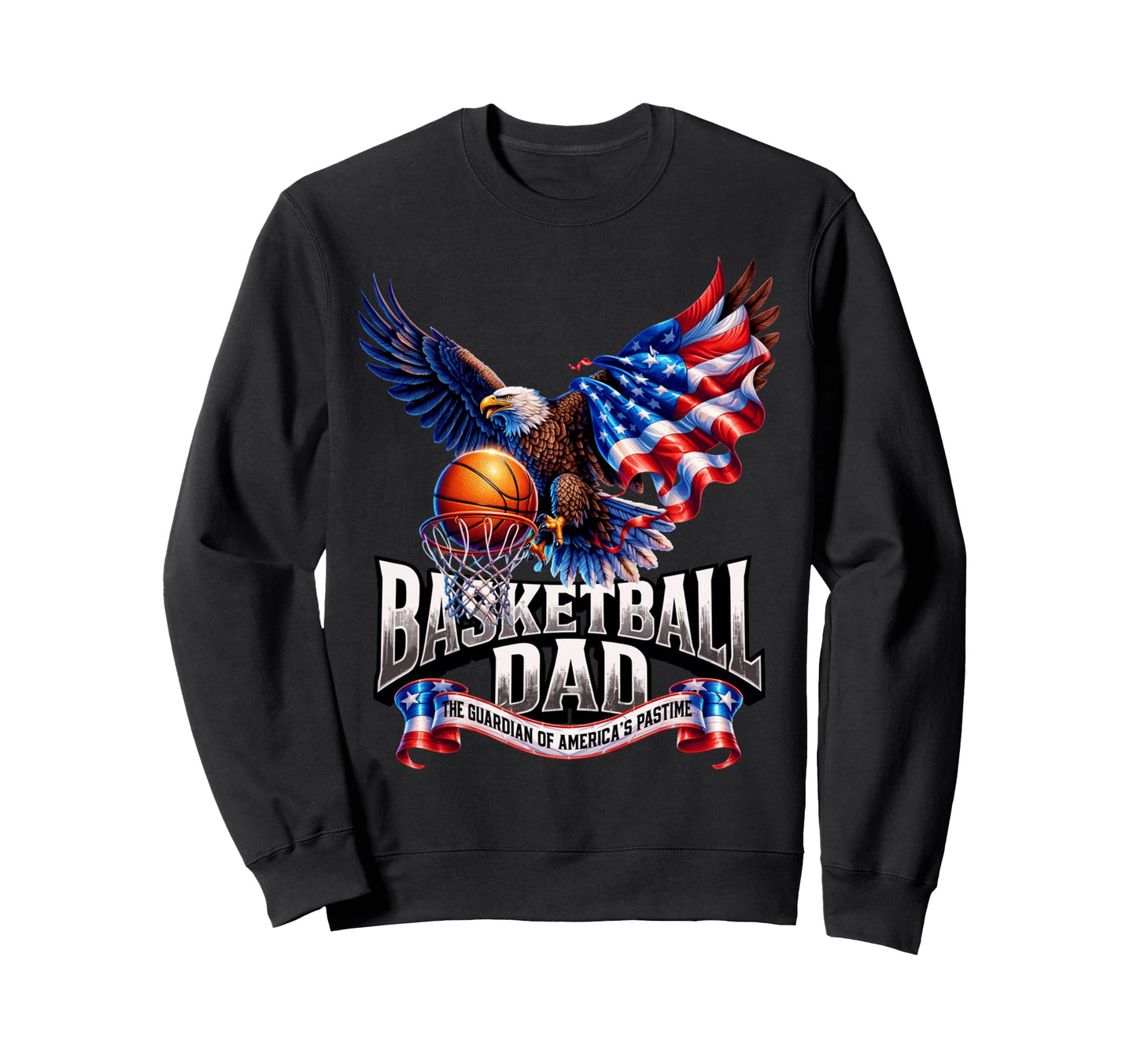 Basketball Dad American Flag Sweatshirt - Novelty Apparel Unisex - T-Shirt, Sweatshirt, Hoodie