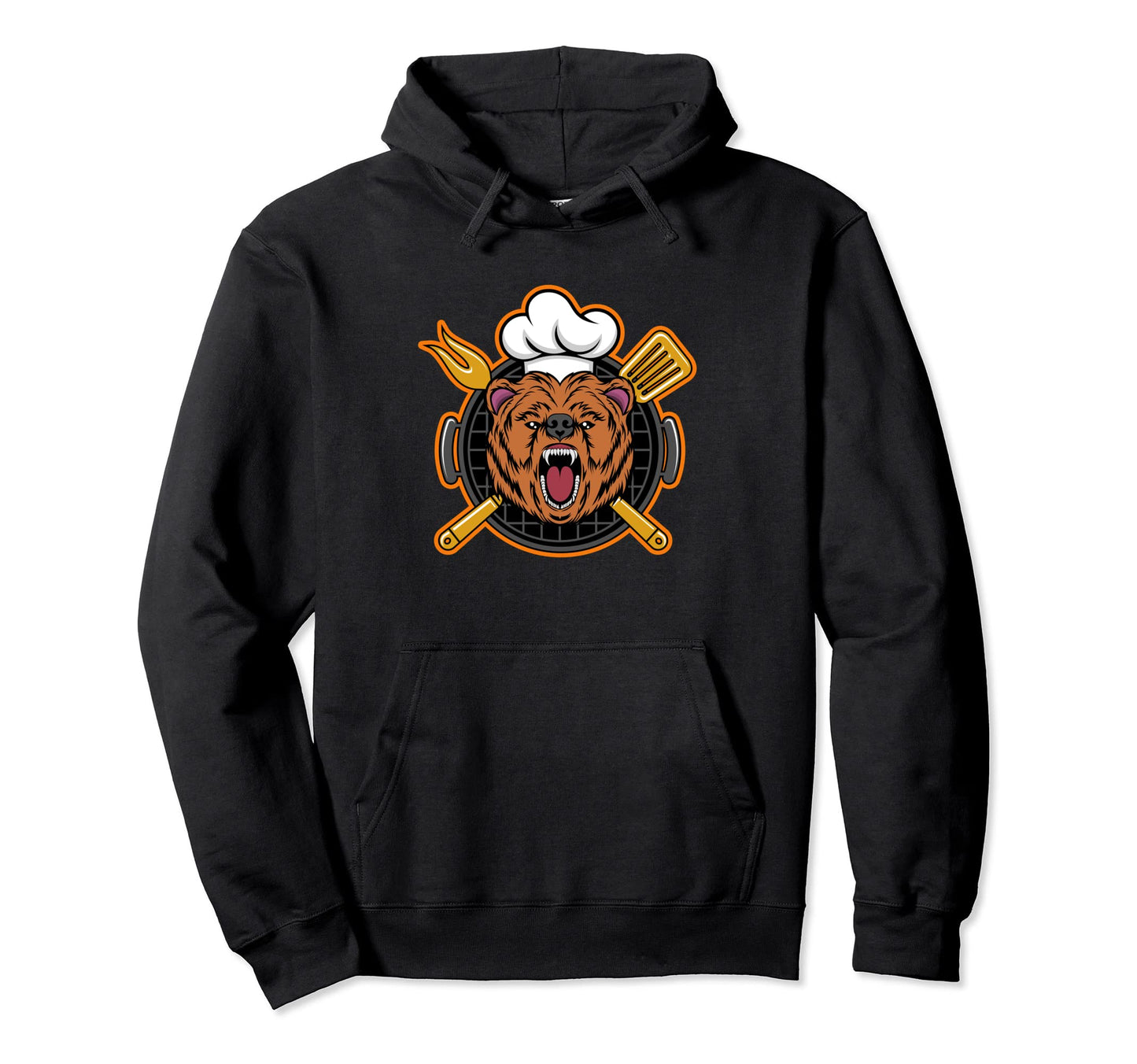 Grilling Wildlife Mountains Bear Hoodie - Custom Art Print for Adults - T-Shirt, Sweatshirt, Hoodie