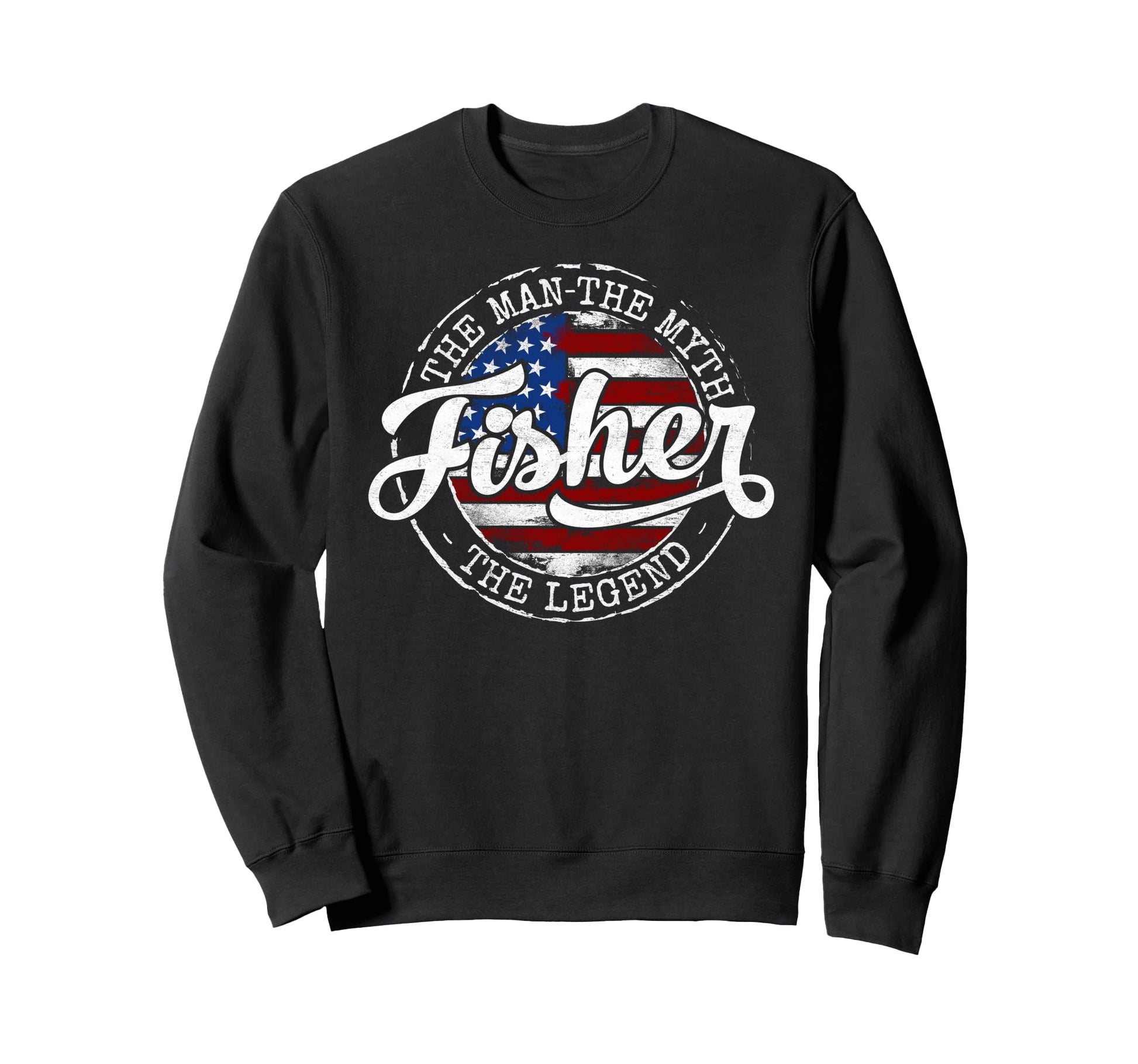 Fisher Myth Legend Usa Flag Stamp Sweatshirt - Casual Everyday Wear Unisex - T-Shirt, Sweatshirt, Hoodie