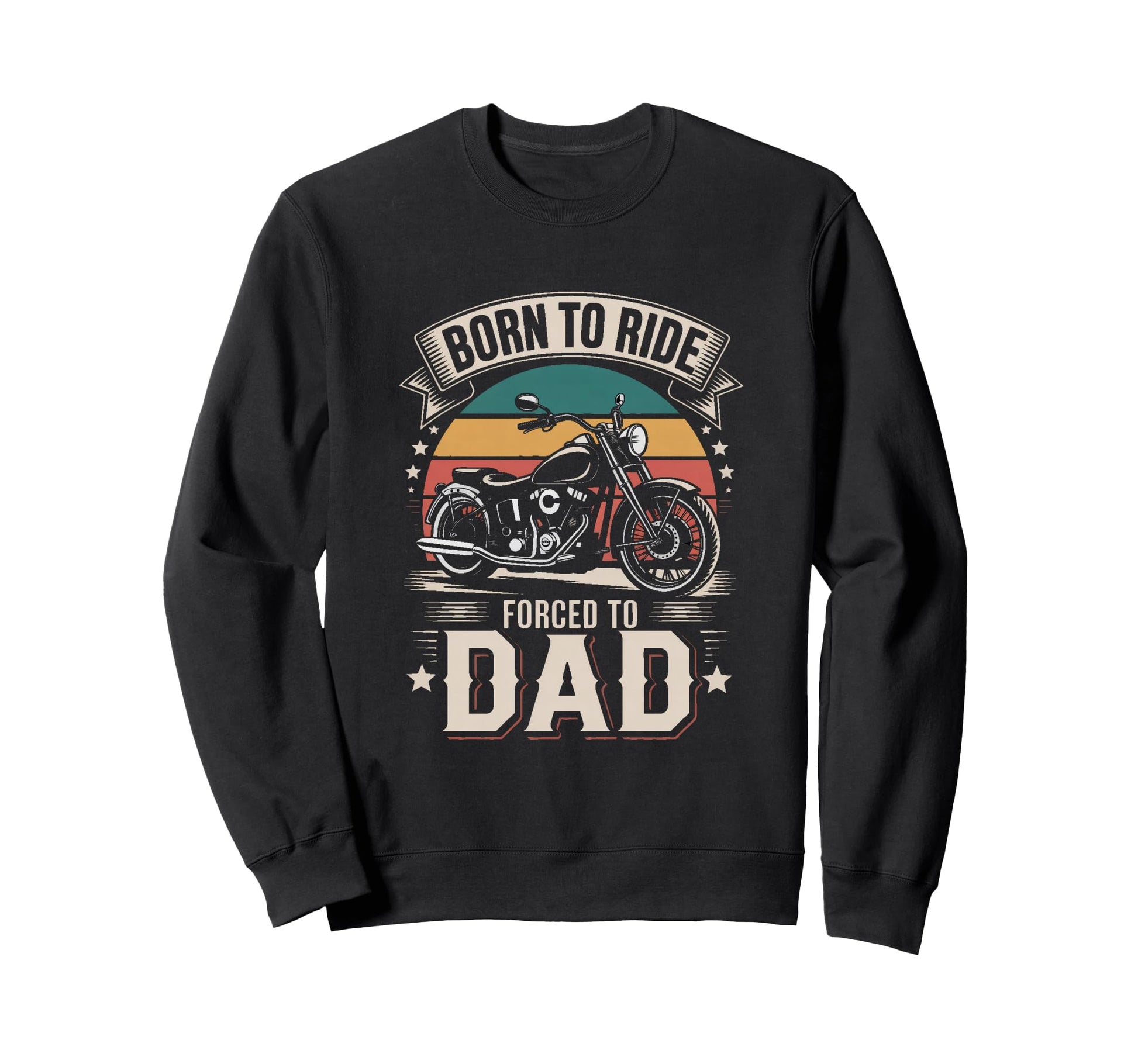 Biker Forced To Dad Father Sweatshirt - Minimalist Print Unisex - T-Shirt, Sweatshirt, Hoodie