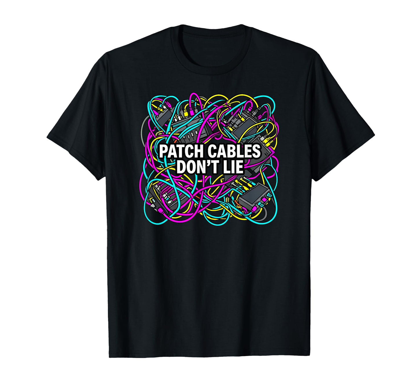 Modular Synthesizer Patch Cables T-Shirt - Casual Everyday Wear Men Women - T-Shirt, Sweatshirt, Hoodie