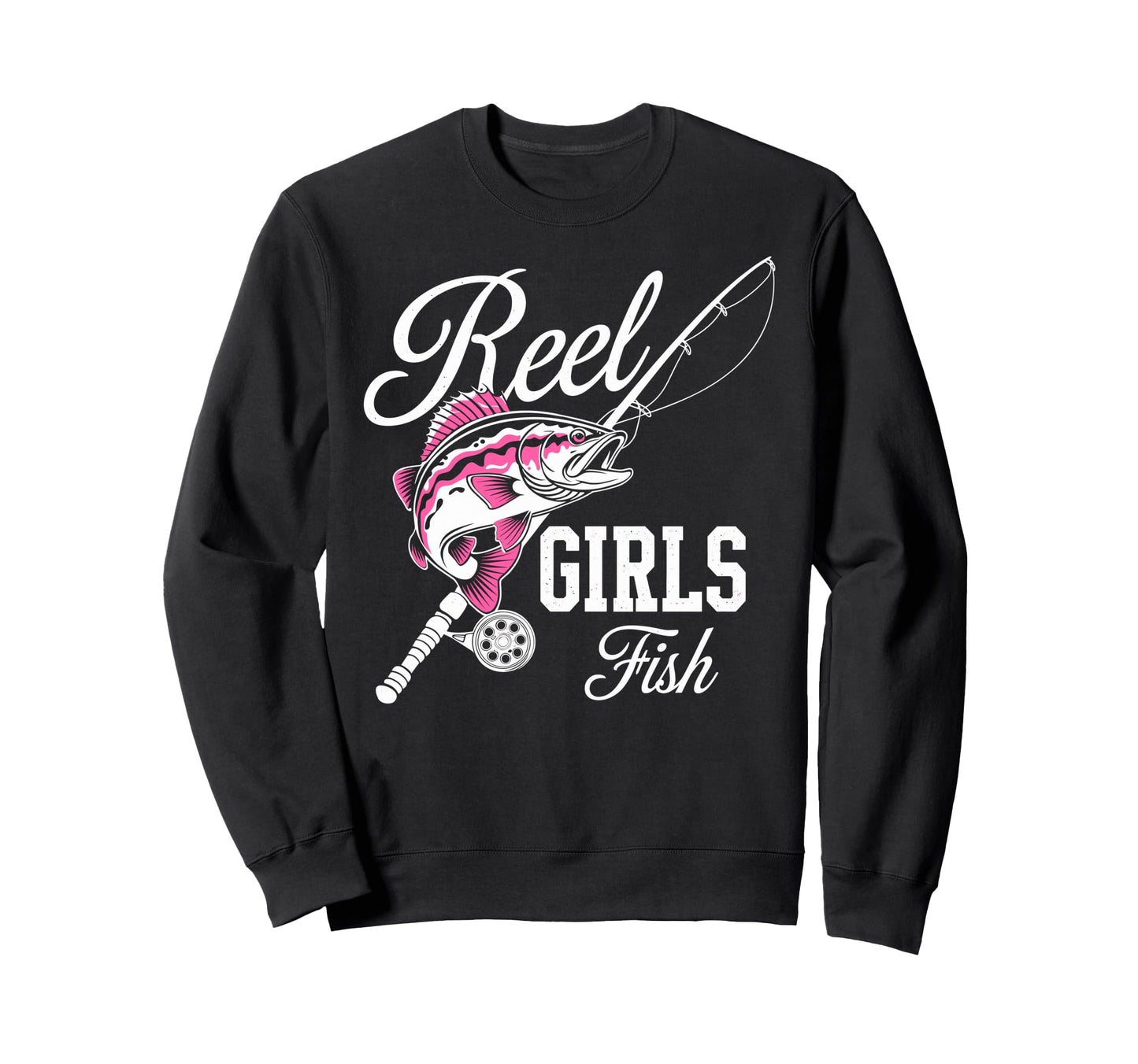 Reel Fish Fisher Mom Bass Fishing Sweatshirt - Unique Graphic for Adults - T-Shirt, Sweatshirt, Hoodie