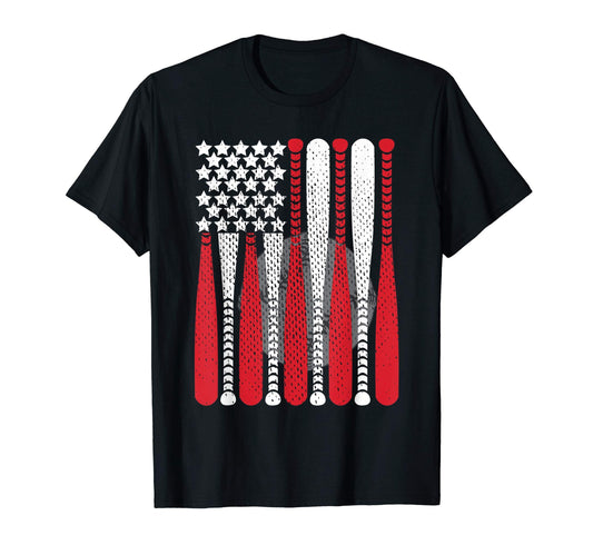 American Flag Baseball Flag Fathers T-Shirt - Streetwear Style for Adults - T-Shirt, Sweatshirt, Hoodie