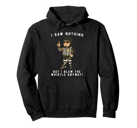 Blind Ice Hockey Referee Funny Cartoon Hoodie - Novelty Apparel Men Women - T-Shirt, Sweatshirt, Hoodie