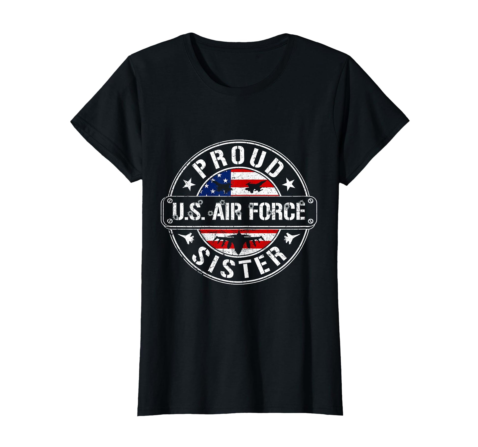Proud Air Force Sister Flag Us T-Shirt - Custom Art Print for Adults - T-Shirt, Sweatshirt, Hoodie