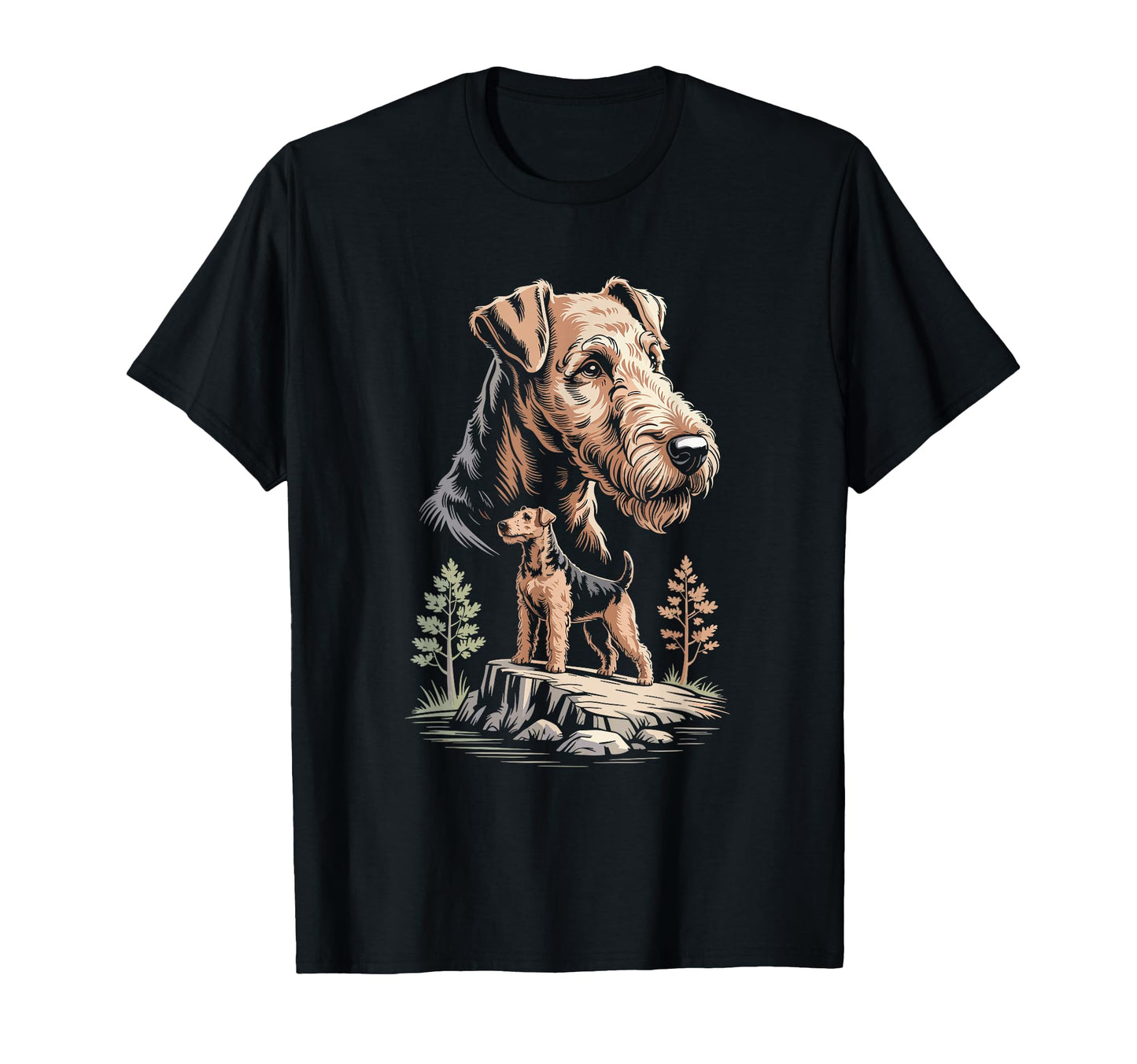 Mom Dad Airedale Terrier Dog Owner T-Shirt - Custom Art Print for Adults - T-Shirt, Sweatshirt, Hoodie