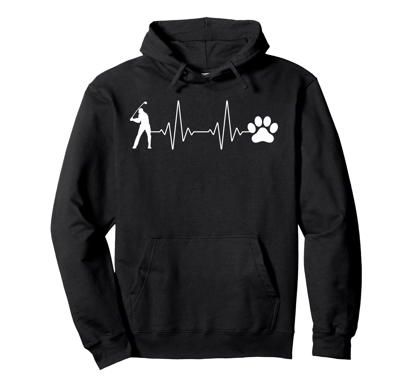 Golfer And Paw Heartbeat Golf Lover Cat Dad Hoodie - Trendy Graphic Unisex - T-Shirt, Sweatshirt, Hoodie