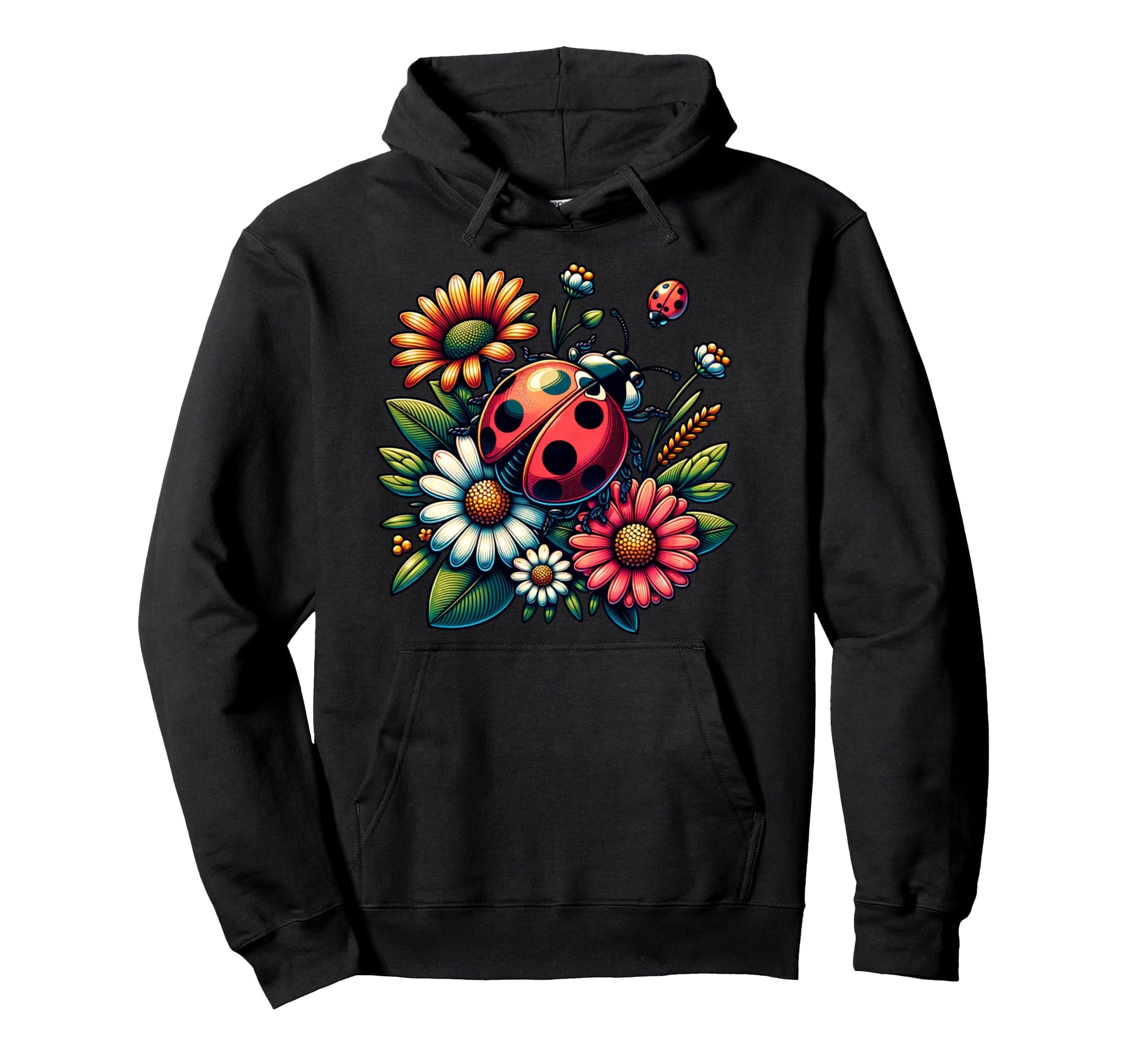 Ladybugs Pop Art Ladybugs Lover Hoodie - Casual Everyday Wear Men Women - T-Shirt, Sweatshirt, Hoodie
