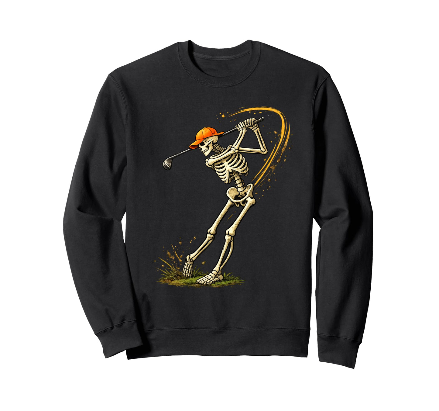 Skeleton Golfer Funny Fathers Day Sweatshirt - Custom Art Print for Adults - T-Shirt, Sweatshirt, Hoodie