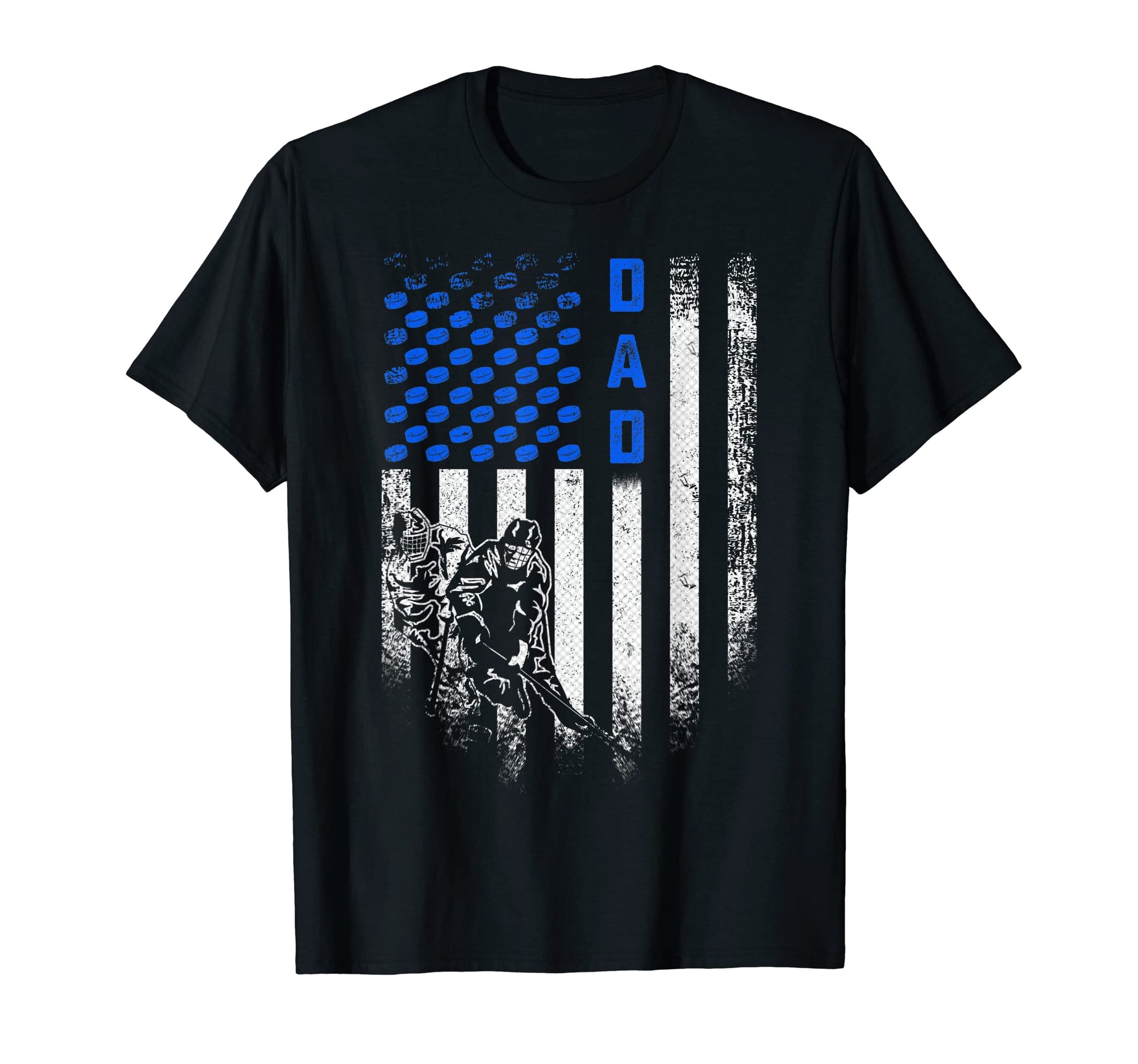 Usa American Flag Proud Hockey Dad T-Shirt - Minimalist Print for Adults - T-Shirt, Sweatshirt, Hoodie