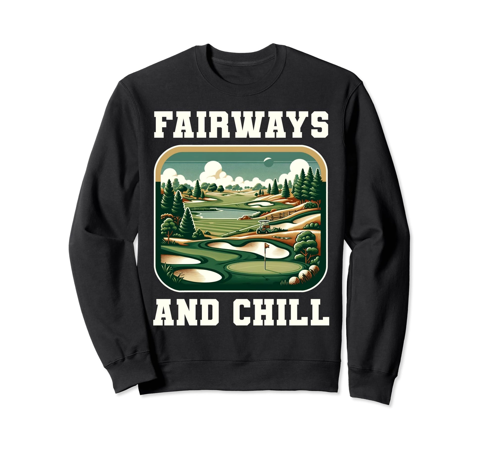 Funny Fairways And Chill Golfing Gag Sweatshirt - Aesthetic Graphic Unisex - T-Shirt, Sweatshirt, Hoodie
