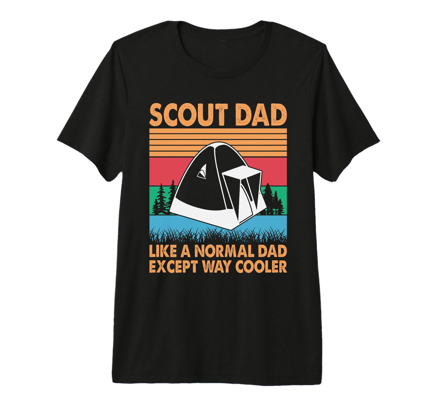 Scout Dad Cooler Camping Sunset Tri T-Shirt - Trendy Graphic Men Women - T-Shirt, Sweatshirt, Hoodie