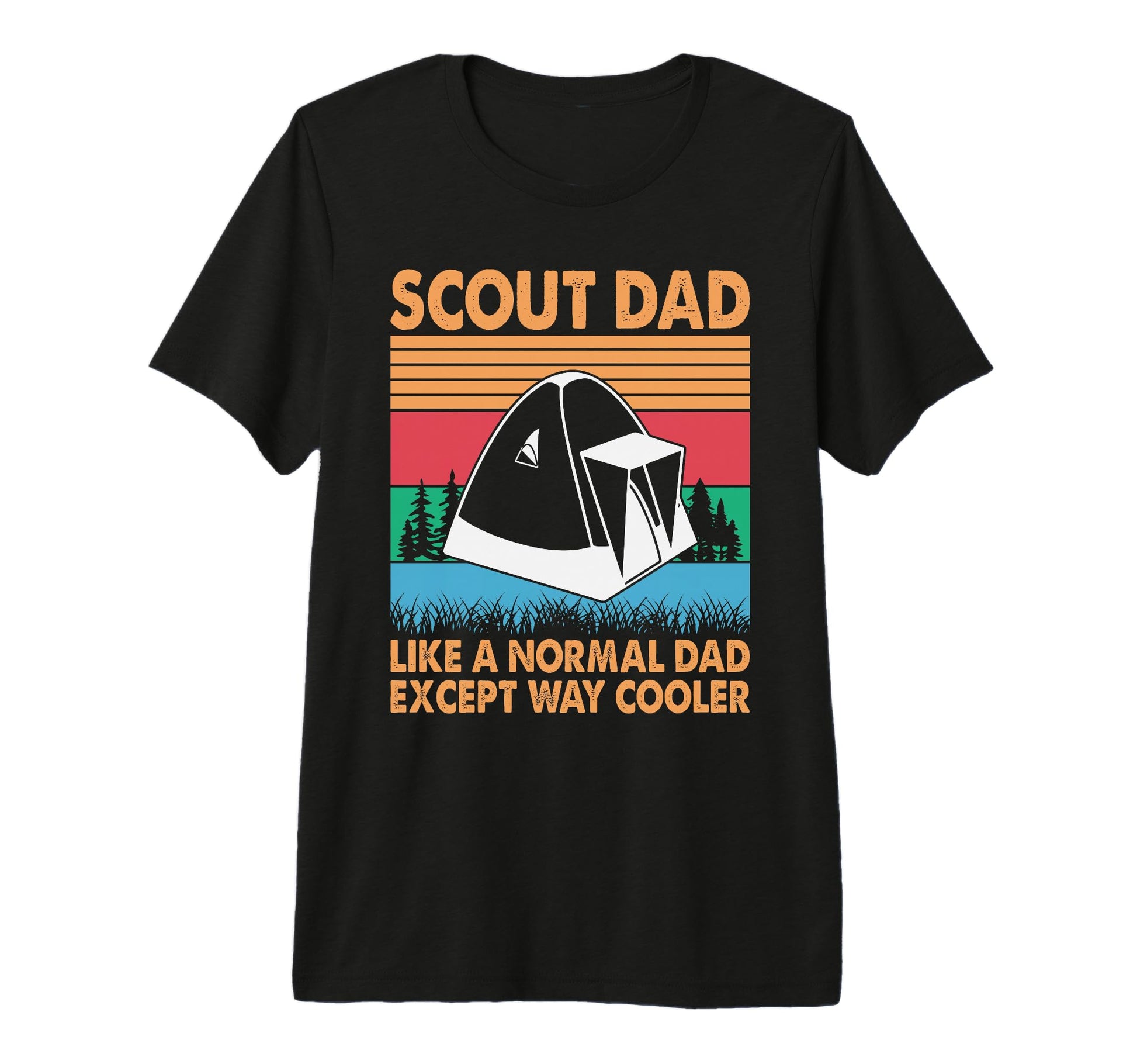 Scout Dad Cooler Camping Sunset Tri T-Shirt - Trendy Graphic Men Women - T-Shirt, Sweatshirt, Hoodie