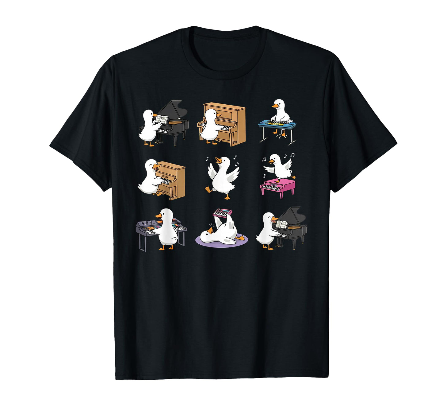 Silly Goose Playing Piano Piano Teacher T-Shirt - Novelty Apparel Unisex - T-Shirt, Sweatshirt, Hoodie