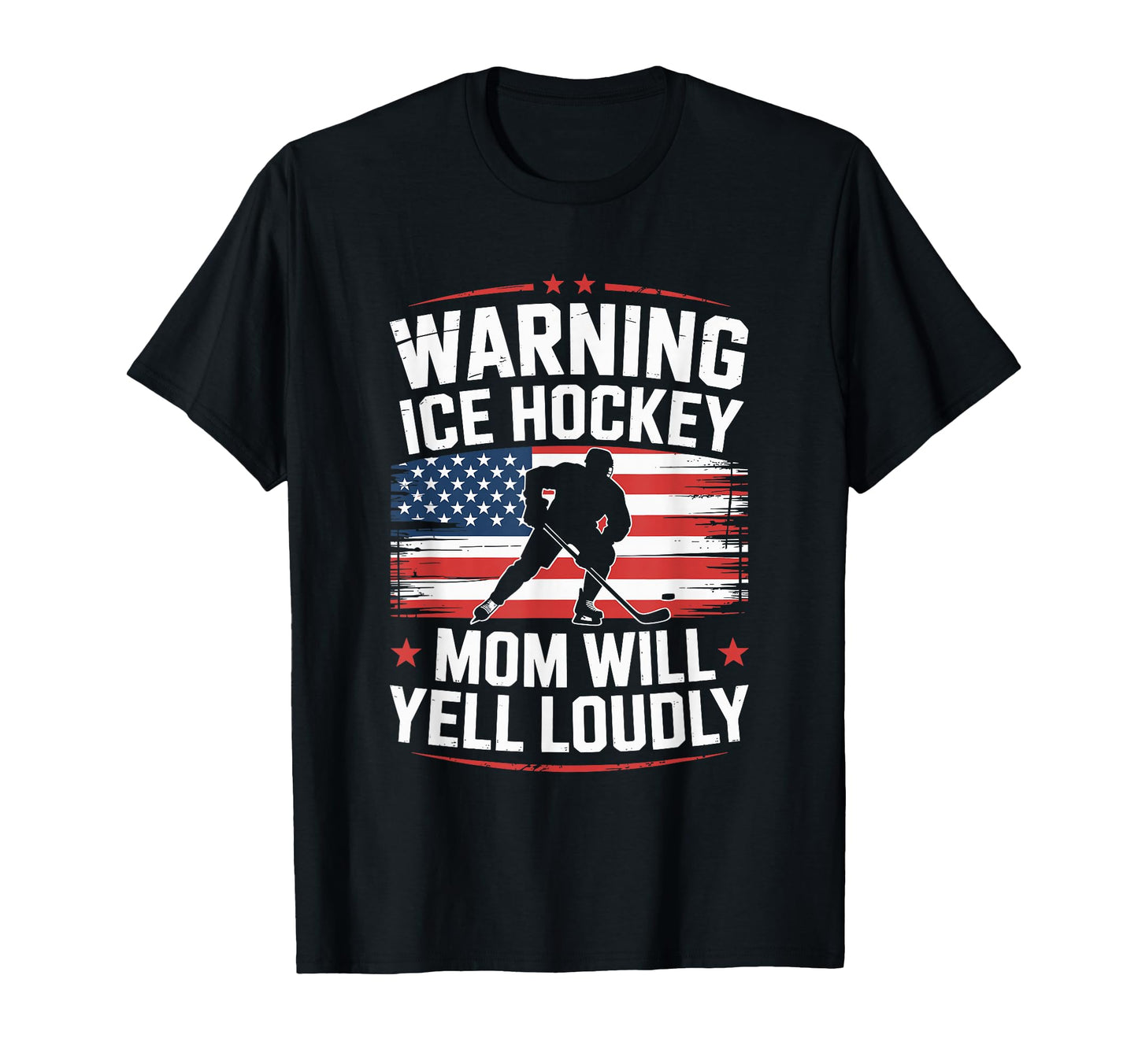 Warning Ice Hockey Mom Will Yell T-Shirt - Minimalist Print Men Women - T-Shirt, Sweatshirt, Hoodie