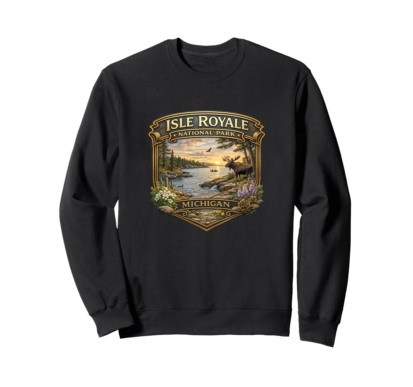 Isle Royale National Park Michigan Sweatshirt - Minimalist Print Unisex - T-Shirt, Sweatshirt, Hoodie