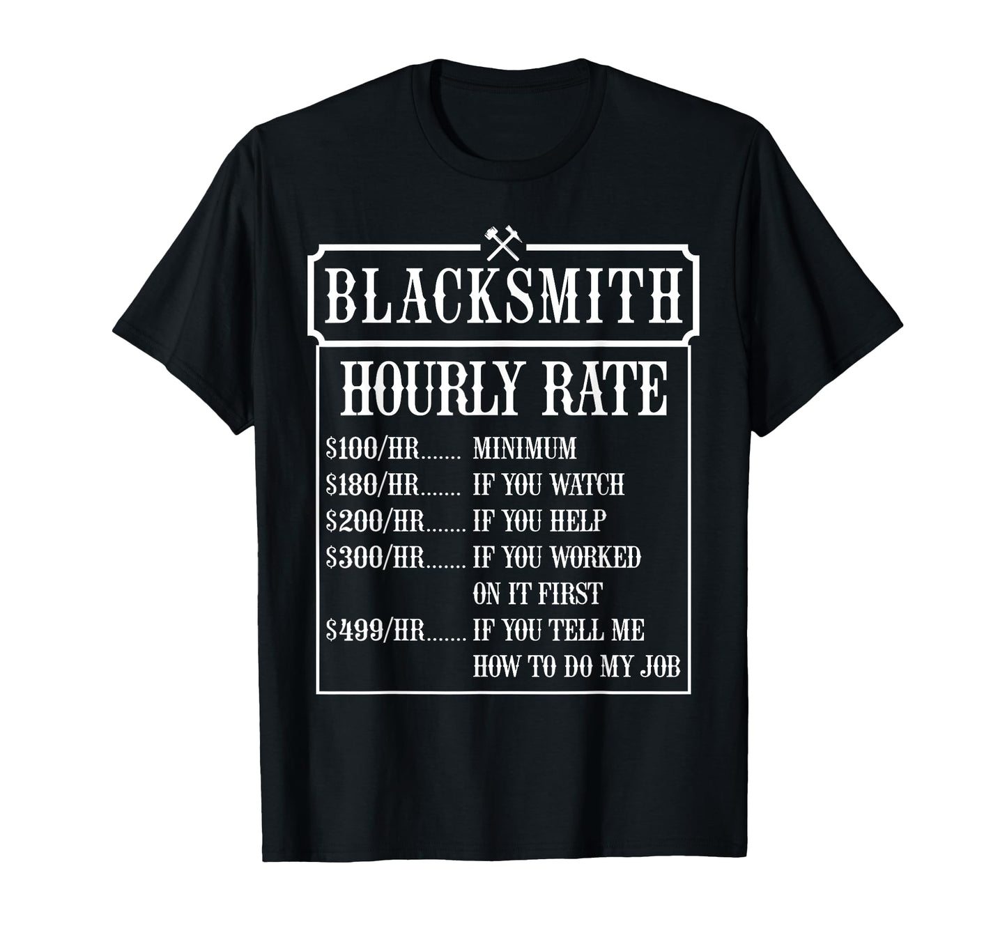 Blacksmith Rate Metalsmith Forging T-Shirt - Custom Art Print Unisex - T-Shirt, Sweatshirt, Hoodie