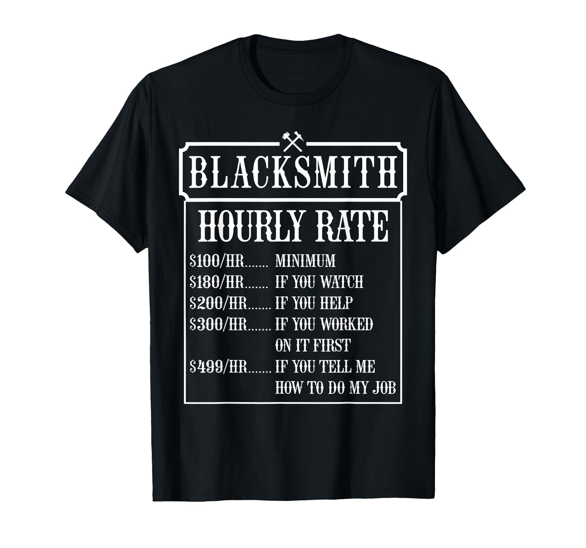 Blacksmith Rate Metalsmith Forging T-Shirt - Custom Art Print Unisex - T-Shirt, Sweatshirt, Hoodie