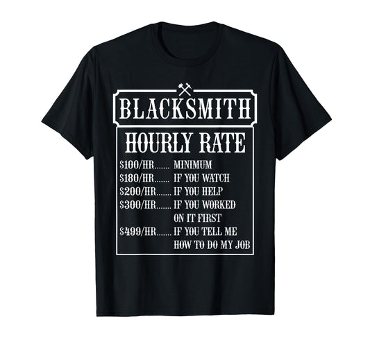 Blacksmith Rate Metalsmith Forging T-Shirt - Custom Art Print Unisex - T-Shirt, Sweatshirt, Hoodie