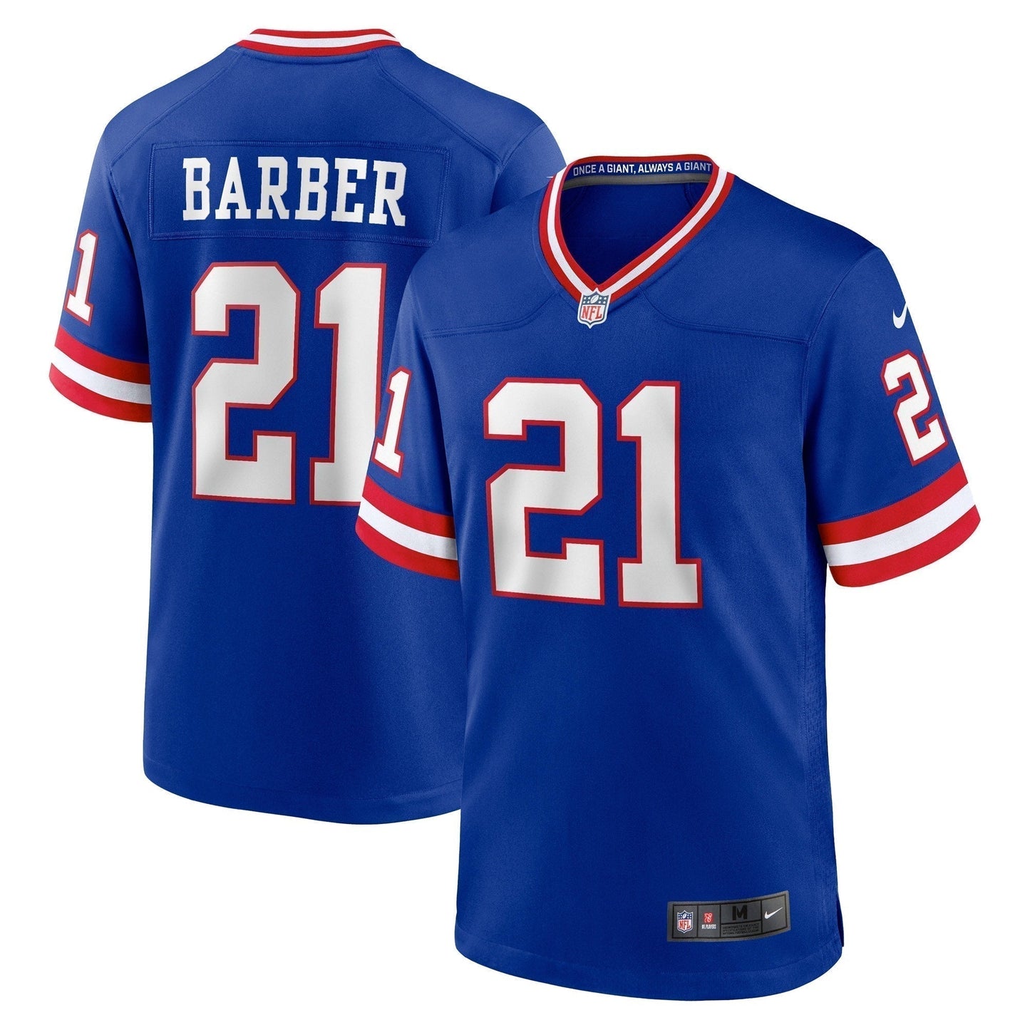Tiki Barber New York Giants Classic Retired Game Jersey - Royal football jersey product view 1