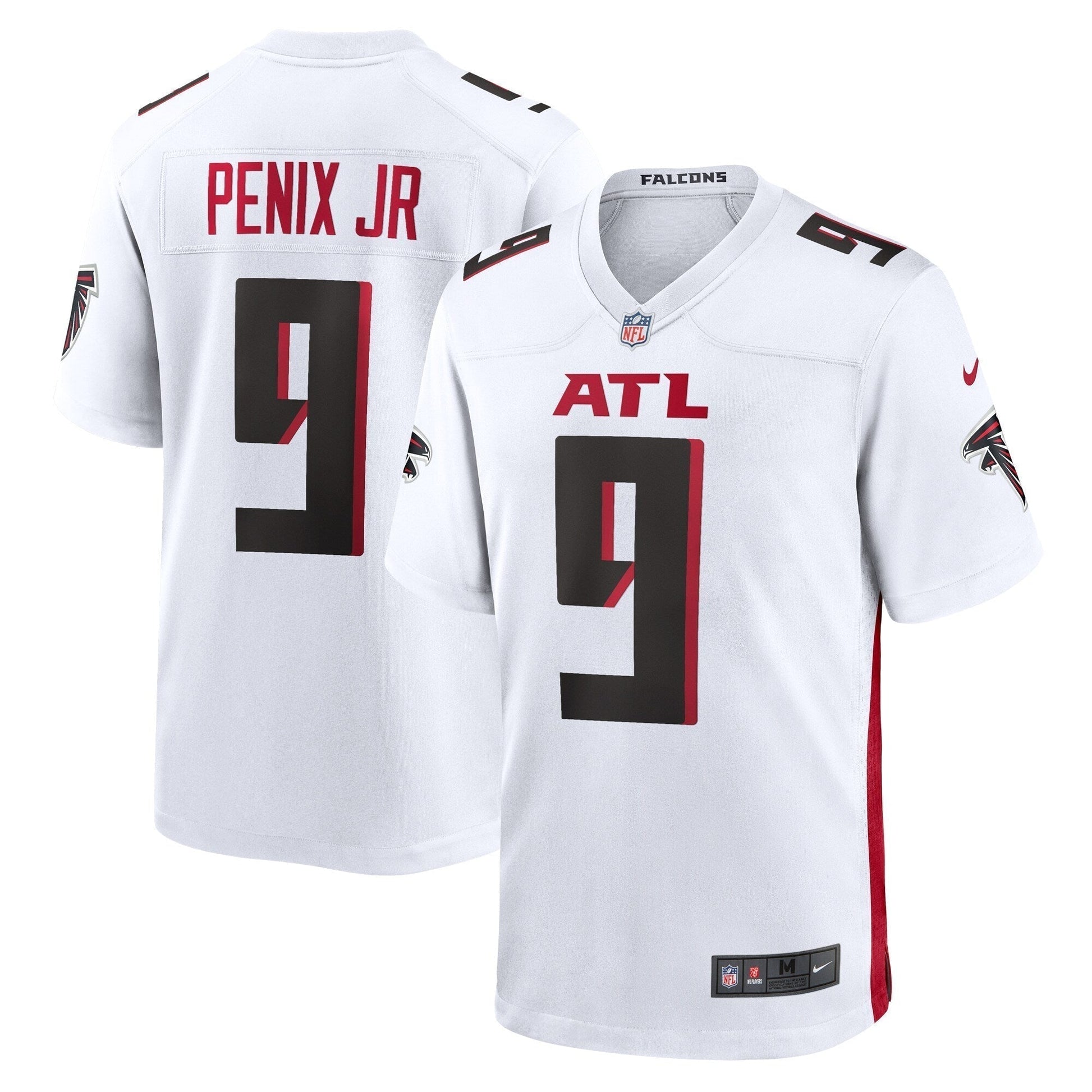 Michael Penix Jr. Atlanta Falcons Game Jersey - White football jersey product view 1