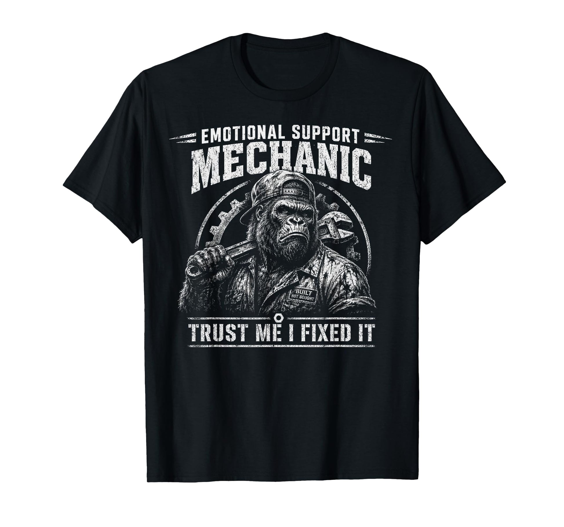Emotional Support Mechanic Dad Gorilla T-Shirt - Graphic Print Men Women - T-Shirt, Sweatshirt, Hoodie