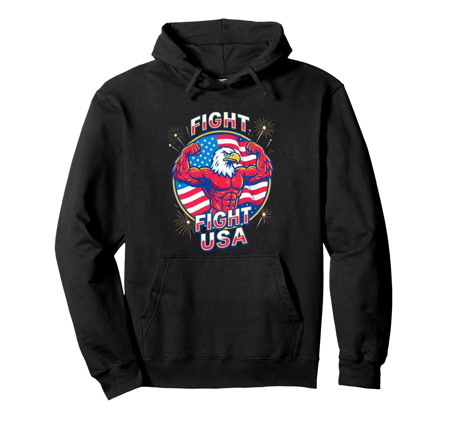Fight Usa Flexing Bald Eagle Meme Hoodie - Minimalist Print Unisex - T-Shirt, Sweatshirt, Hoodie