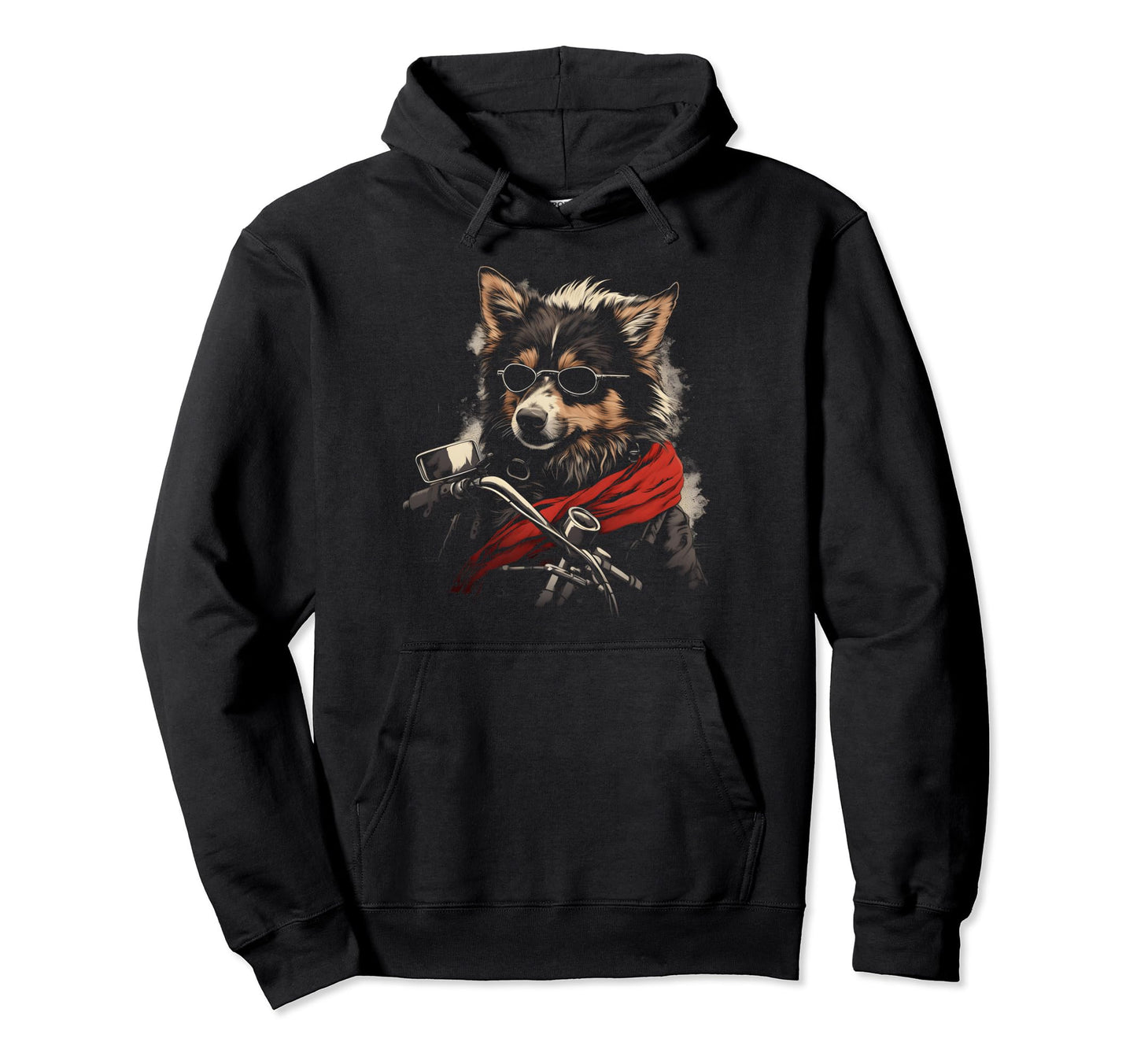 Motorcycle Dad Biker Dog Shetland Hoodie - Trendy Graphic for Adults - T-Shirt, Sweatshirt, Hoodie