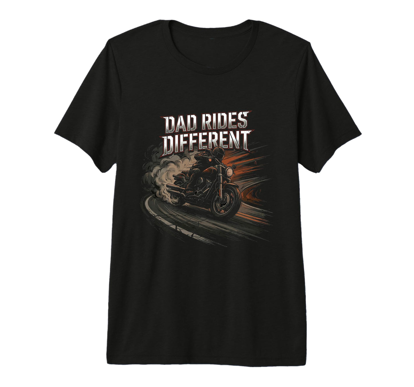 Mens Motorcycle Papa Rider Biker Dad T-Shirt - Custom Art Print for Adults - T-Shirt, Sweatshirt, Hoodie