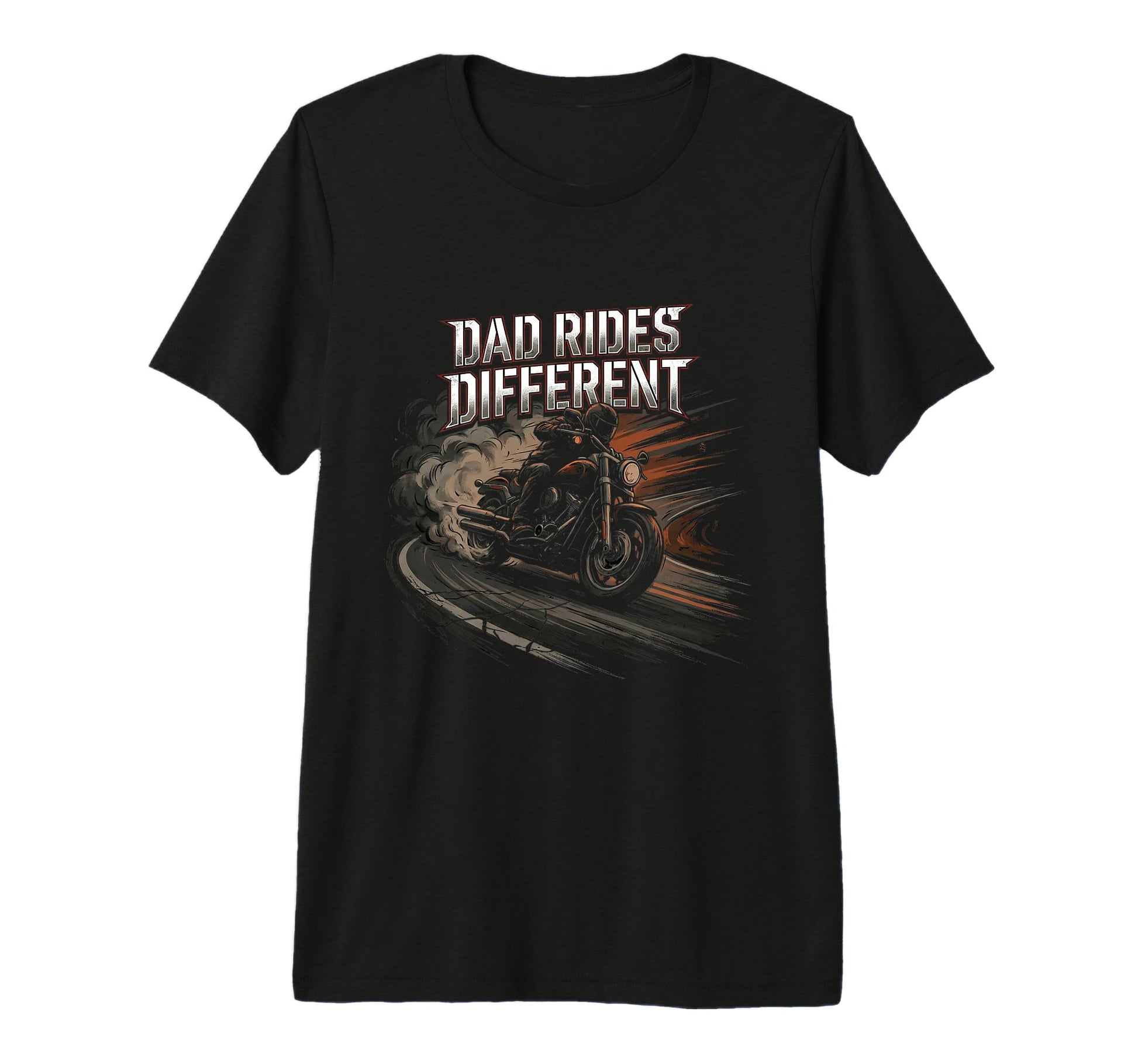 Mens Motorcycle Papa Rider Biker Dad T-Shirt - Custom Art Print for Adults - T-Shirt, Sweatshirt, Hoodie