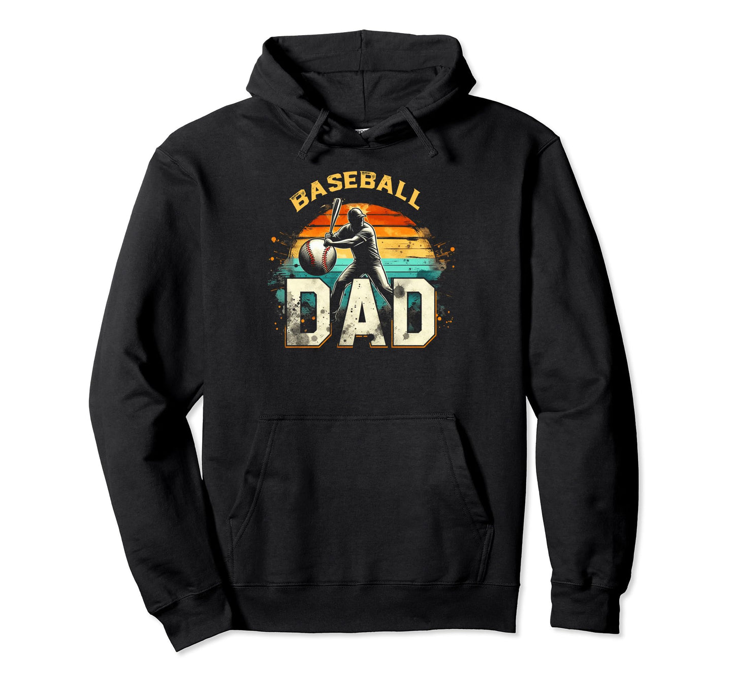 Baseball Dad Fathers Day Hoodie - Casual Everyday Wear Men Women - T-Shirt, Sweatshirt, Hoodie