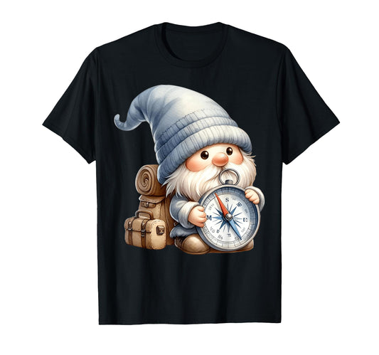 Camping Dad Gnome Compass Hiking T-Shirt - Aesthetic Graphic Men Women - T-Shirt, Sweatshirt, Hoodie