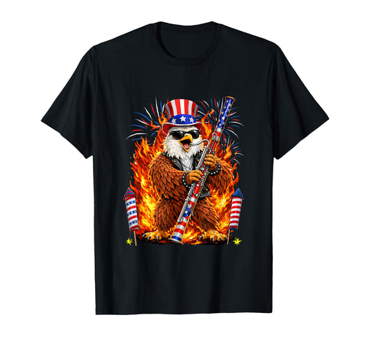 4Th July Eagle Playing Bassoon T-Shirt - Casual Everyday Wear Men Women - T-Shirt, Sweatshirt, Hoodie