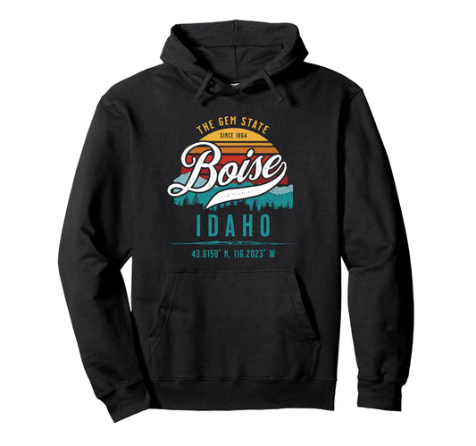 Boise Idaho Id Usa Sunset Novelty Souvenir Hoodie - Unique Graphic Unisex - T-Shirt, Sweatshirt, Hoodie