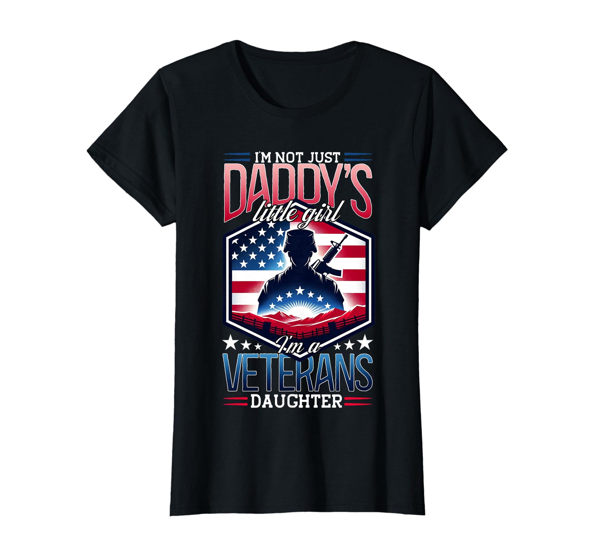 Daughter Veteran Patriotic Veteran T-Shirt - Graphic Print Men Women - T-Shirt, Sweatshirt, Hoodie