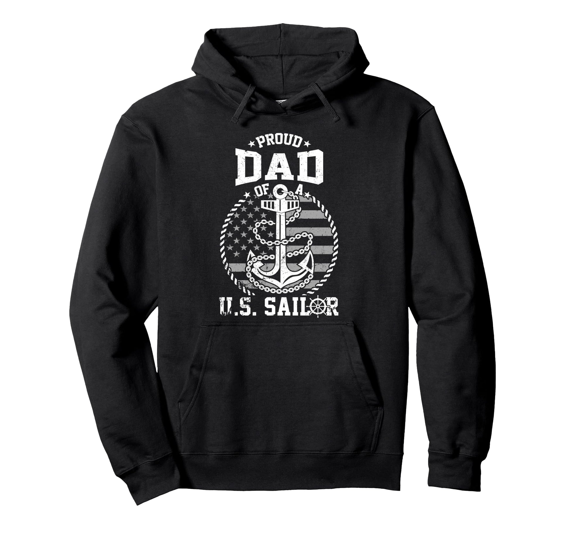 Proud Dad Us Sailor Anchor Flag Usa Hoodie - Fun Novelty Design for Adults - T-Shirt, Sweatshirt, Hoodie
