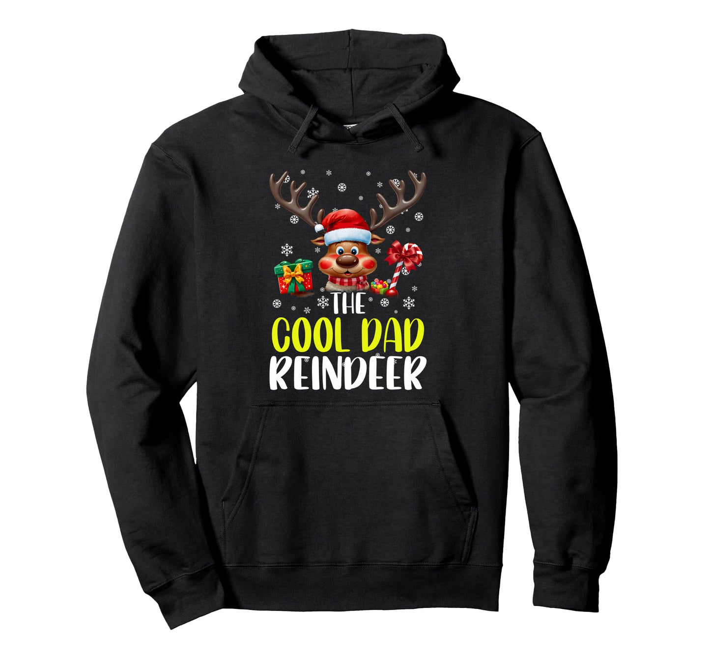 Funny Matching Family Dad Reindeer Hoodie - Custom Art Print for Adults - T-Shirt, Sweatshirt, Hoodie