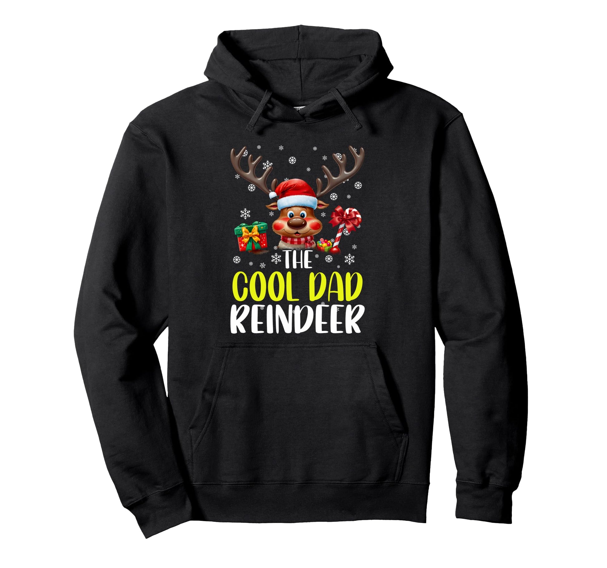 Funny Matching Family Dad Reindeer Hoodie - Custom Art Print for Adults - T-Shirt, Sweatshirt, Hoodie