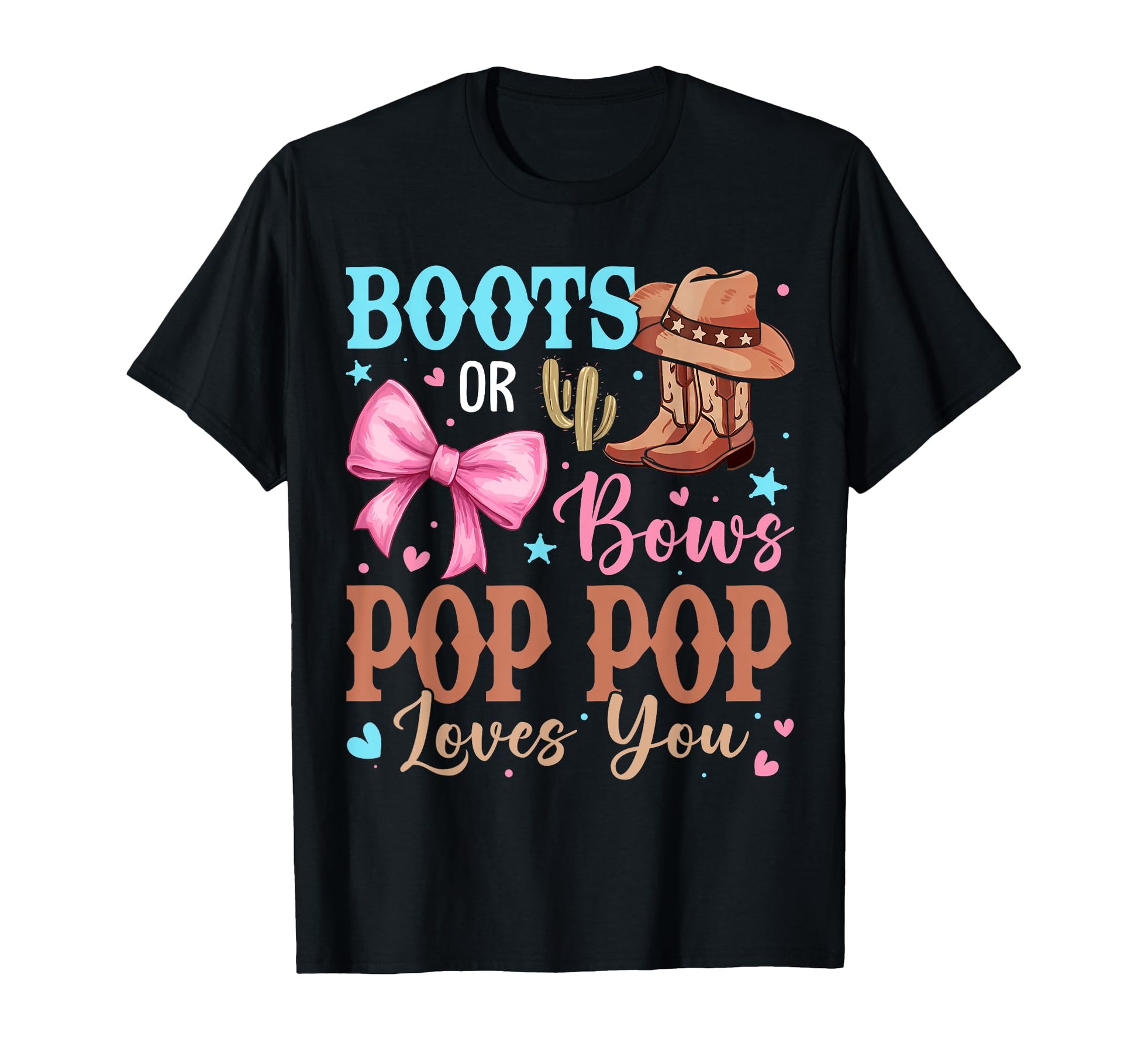 Boots Or Bows Gender Reveal Decorations T-Shirt - Minimalist Print Unisex - T-Shirt, Sweatshirt, Hoodie