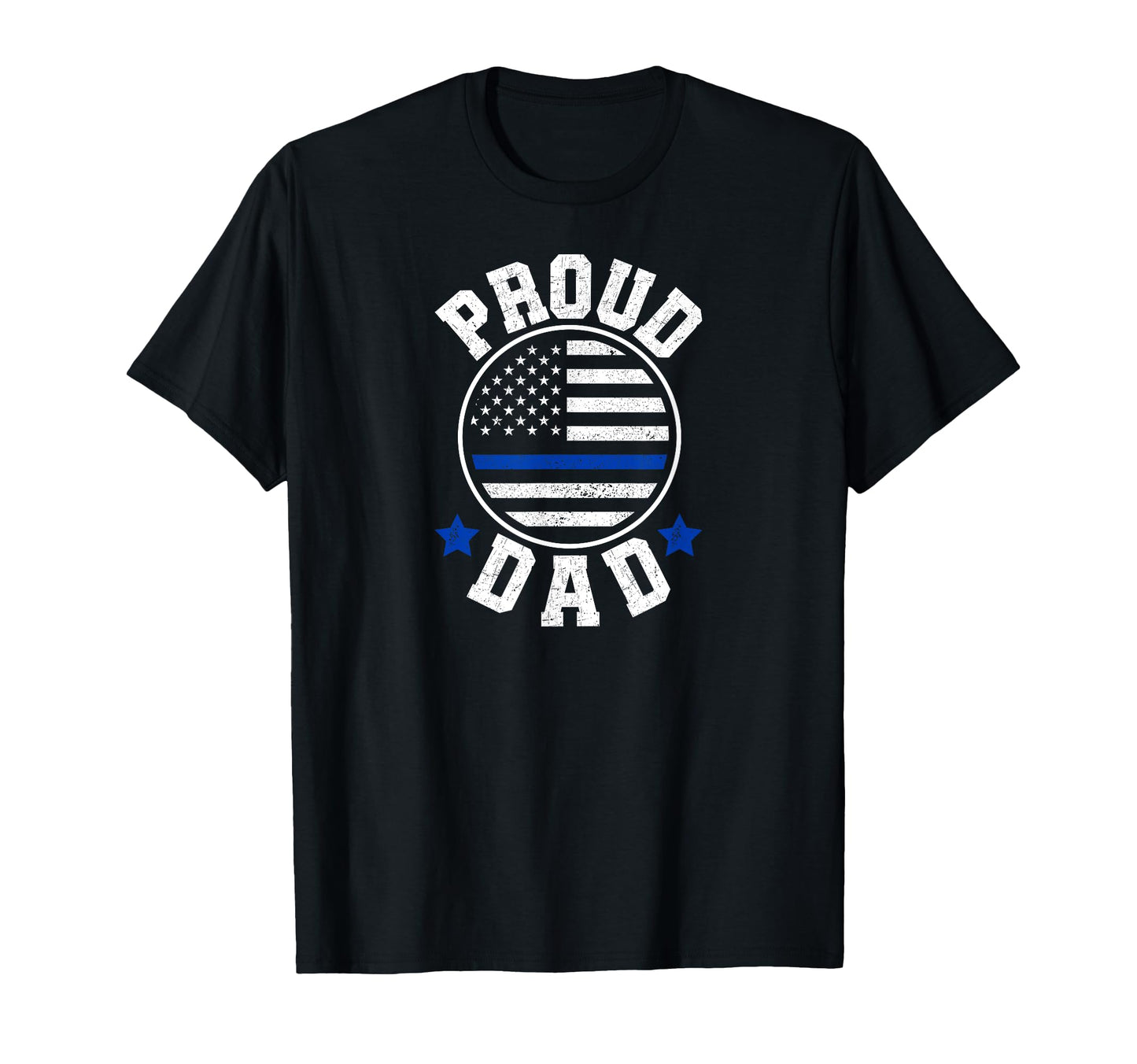 Proud Dad Police Officer Dad Us Flag T-Shirt - Graphic Print Men Women - T-Shirt, Sweatshirt, Hoodie