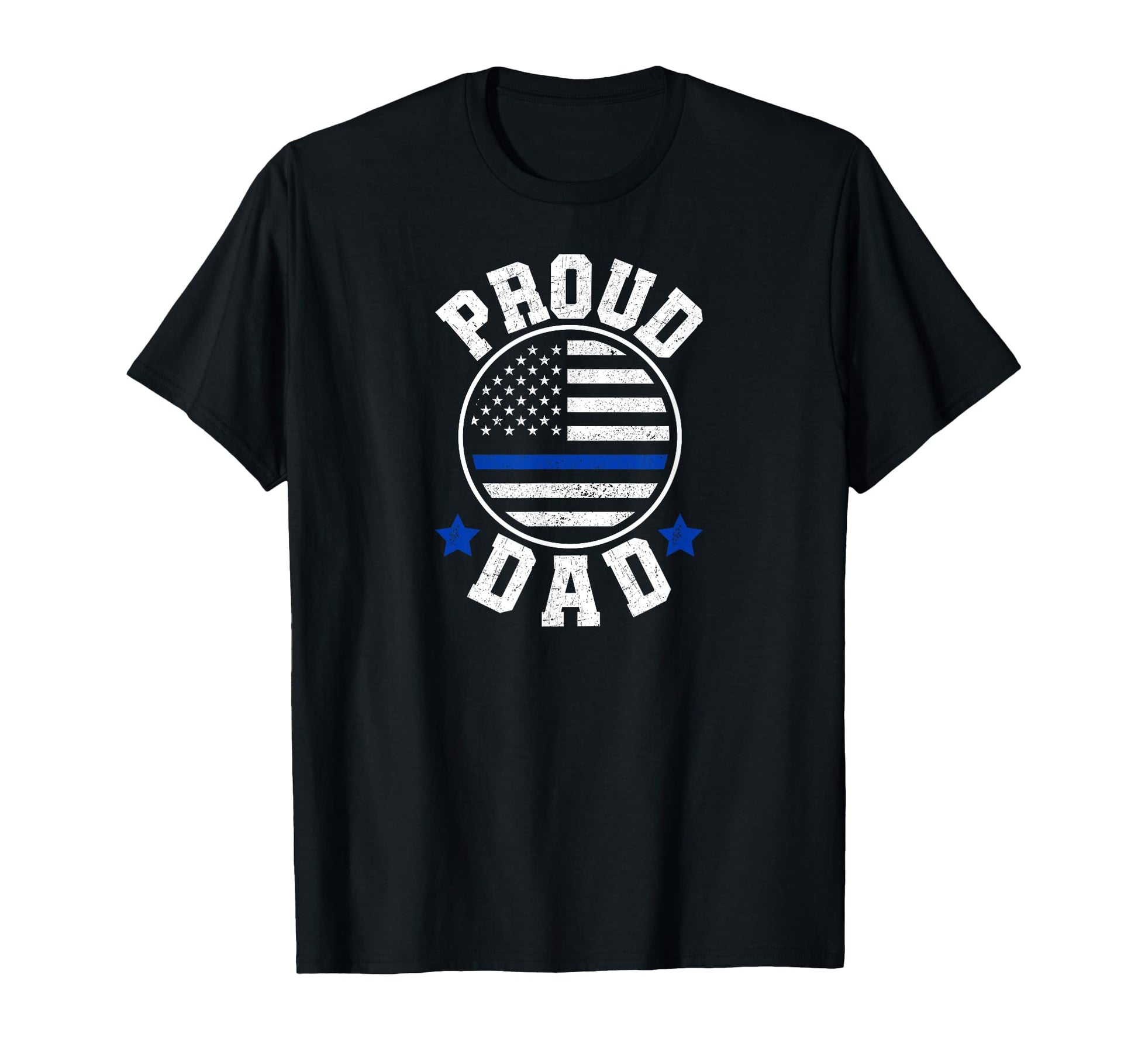 Proud Dad Police Officer Dad Us Flag T-Shirt - Graphic Print Men Women - T-Shirt, Sweatshirt, Hoodie