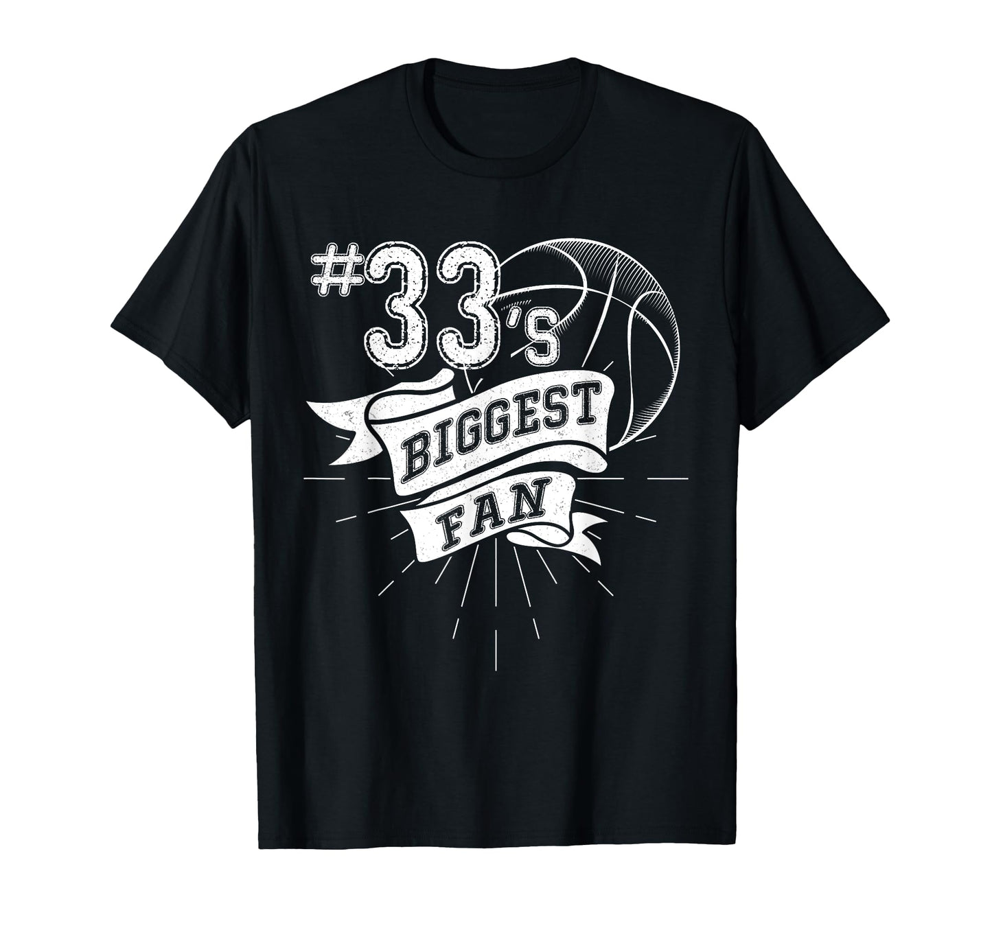 Biggest Fan Baseball Player Number 33 T-Shirt - Minimalist Print Unisex - T-Shirt, Sweatshirt, Hoodie