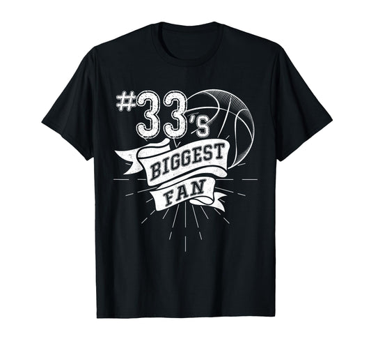 Biggest Fan Baseball Player Number 33 T-Shirt - Minimalist Print Unisex - T-Shirt, Sweatshirt, Hoodie