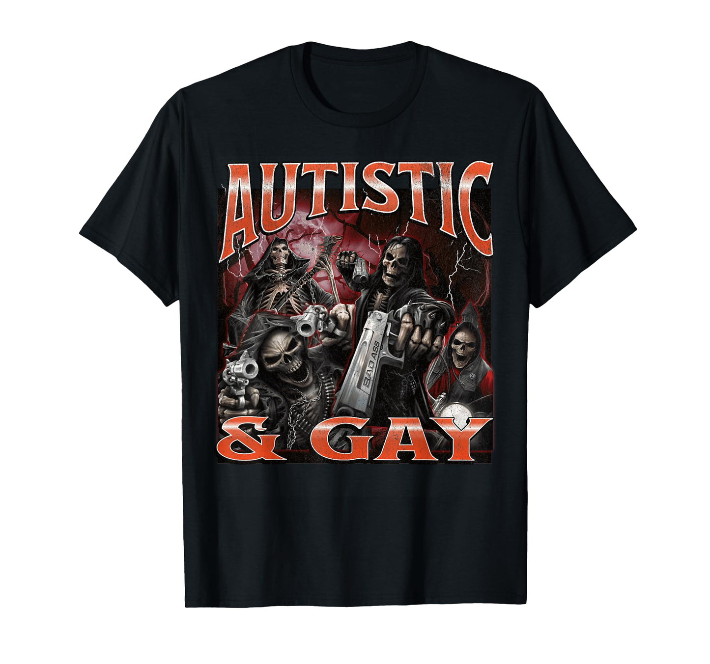 Autistic And Gay Funny Hard T-Shirt - Aesthetic Graphic for Adults - T-Shirt, Sweatshirt, Hoodie