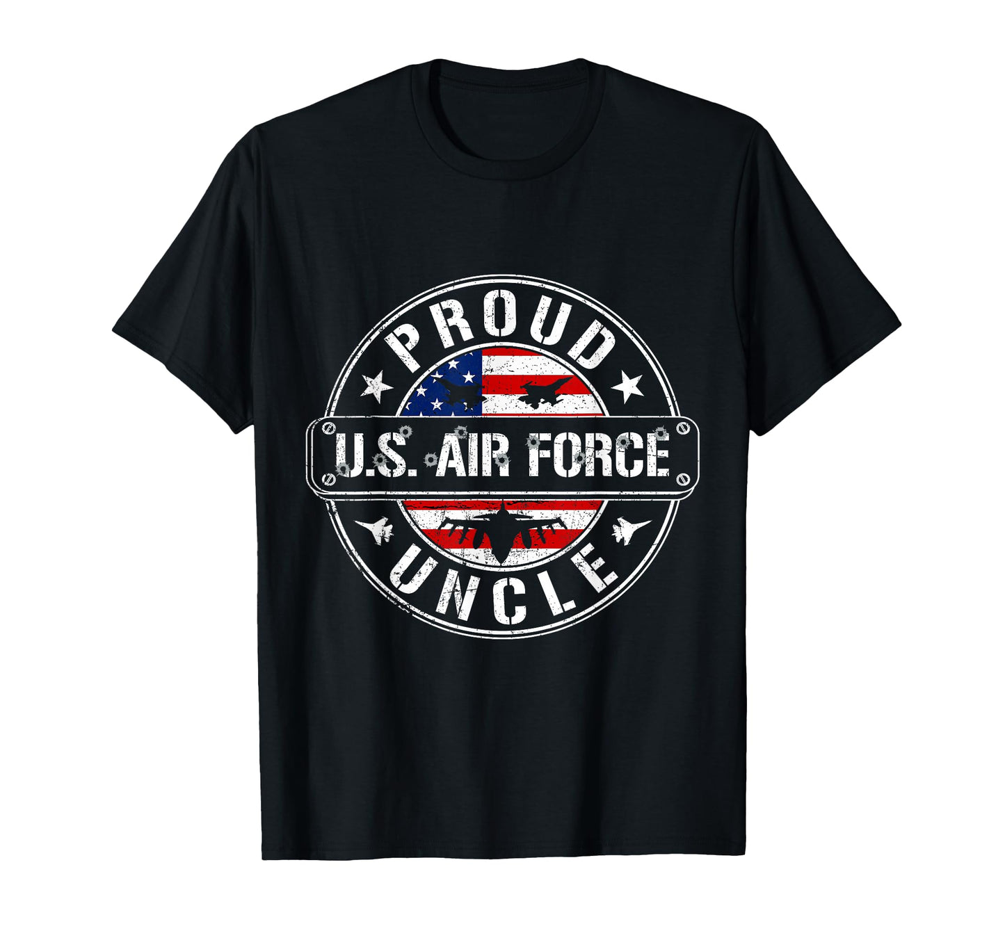 Proud Air Force Uncle Flag Us Airman Family T-Shirt - Graphic Print Unisex - T-Shirt, Sweatshirt, Hoodie