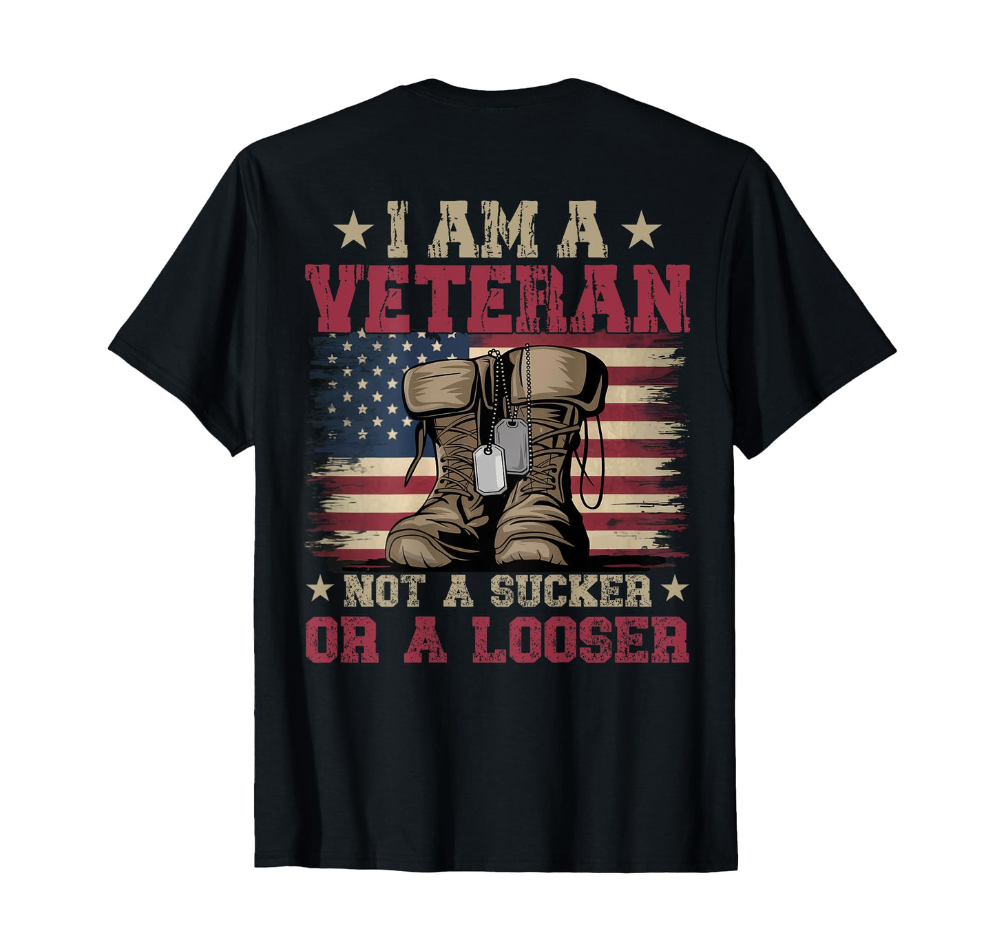 Im Veteran Not Sucker Or Loser Dad Papa T-Shirt - Graphic Print Men Women - T-Shirt, Sweatshirt, Hoodie
