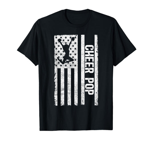 Cheer Pop Cheerleader Pop Us Flag T-Shirt - Streetwear Style for Adults - T-Shirt, Sweatshirt, Hoodie