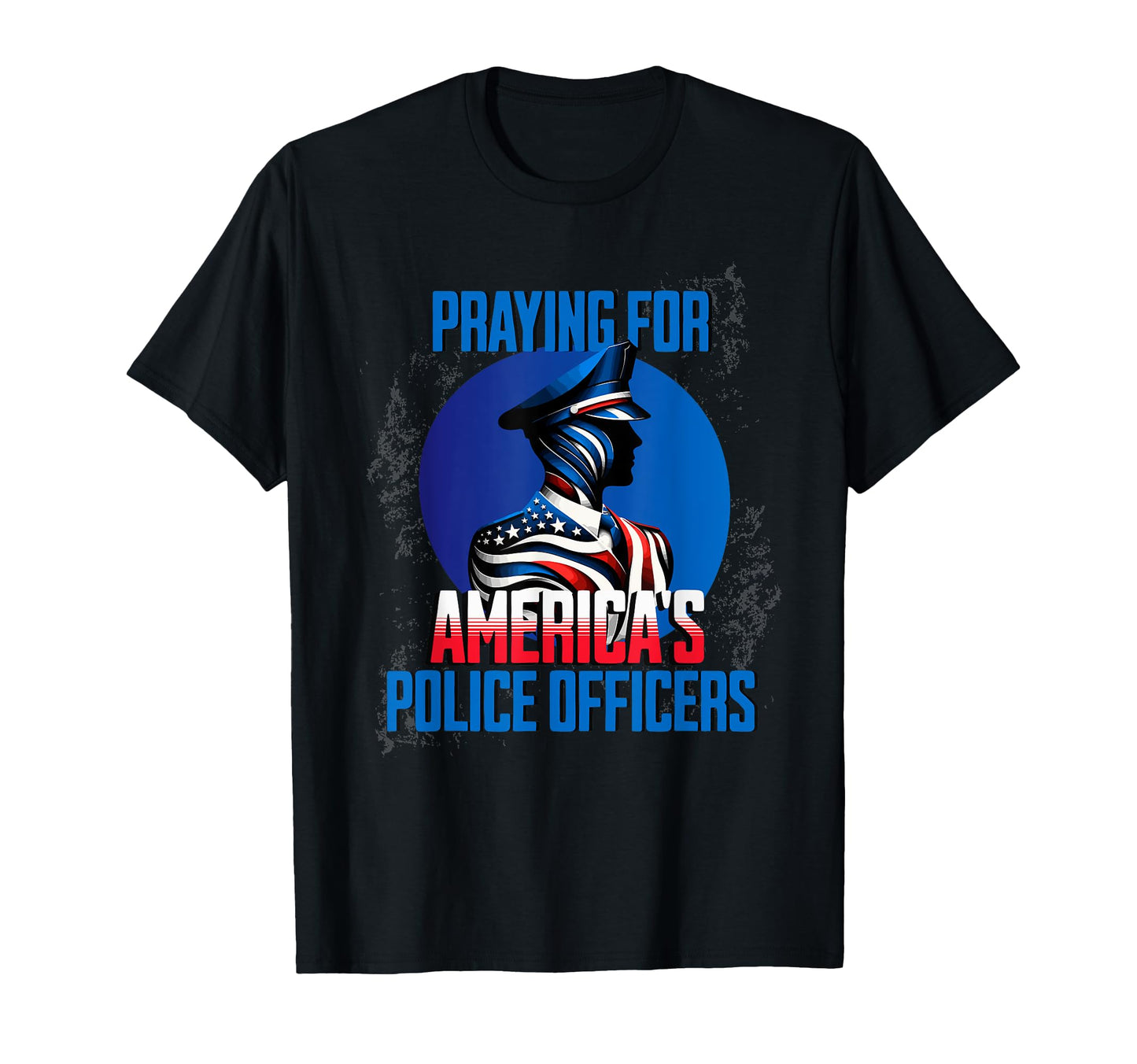 Praying Americas Police Officers Blue T-Shirt - Minimalist Print Men Women - T-Shirt, Sweatshirt, Hoodie